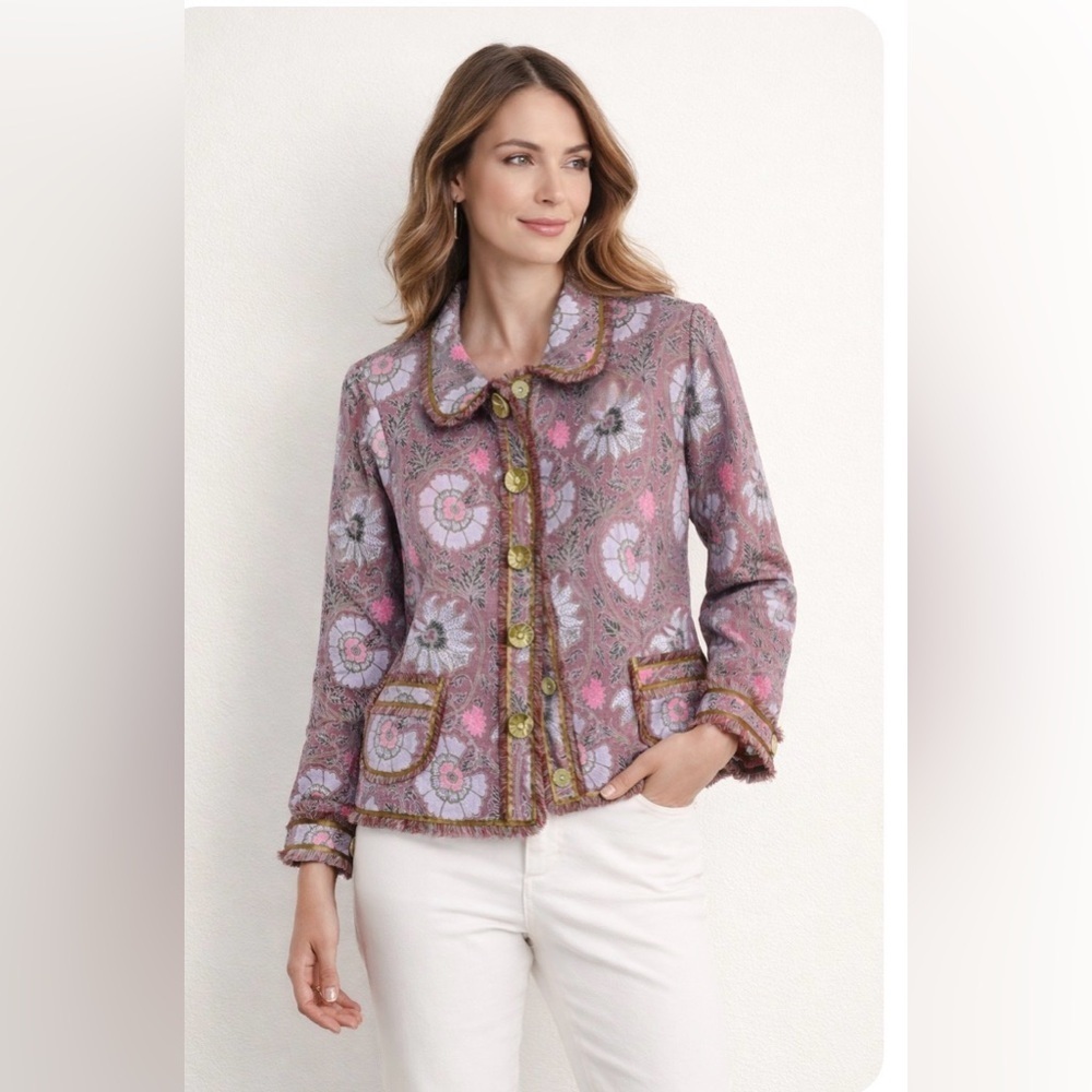 Etcetera Jacket Blazer Floral Embroidered Rare